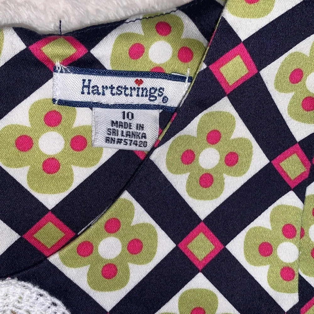 NWT Hartstrings 10 Woven Jumper Dress Navy Green Pink *Flaw - Picture 6 of 15